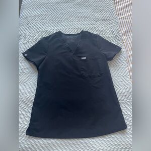 Figs Scrub Top, Black, XS